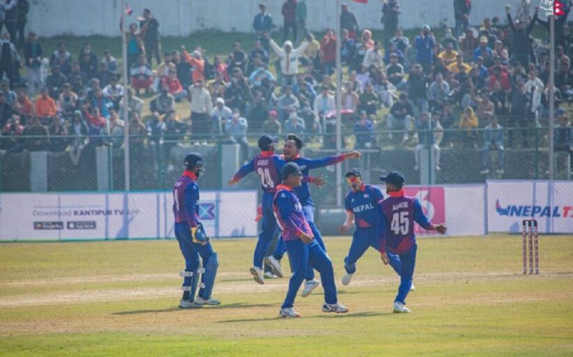 युएईलाई ६ विकेटले पराजीत गर्दै नेपाल विजयी